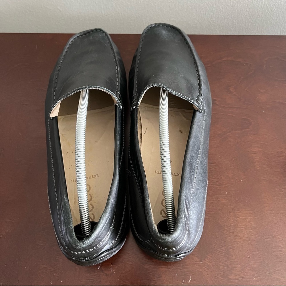 Ecco Mens Black Leather Drivers Extra Width Size 45‎ US Size 11 Wide - Picture 4 of 9